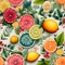 Fruit fiesta watercolor Seamless Patterns, Generative AI