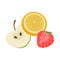 Fruit flavor icon, cartoon style