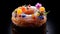 Fruit And Flower Doughnuts: Sparkling Water Reflections In Plastic