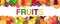 Fruit fresh border for farm market big banner vector illustration. Organic and natural food products. Banana, watermelon