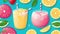 Fruit Fusion Delight National Lemon Juice Day Celebration with a Luscious Lemonade Smoothi.AI Generated
