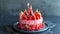 Fruit Fusion Delight: A Unique Strawberry-Watermelon Birthday Cake Adorned with Figs, Raspberries, a
