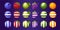Fruit game icons, bonus for casino slot machine