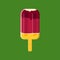 Fruit ice cream.  Grapefruit flavor ice cream.  summer. Vector illustration. Cool. Ice cream on a stick.  Grapefruit.