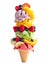 Fruit Ice Cream isolated on transparent background, summer food concept, generative ai