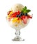 Fruit Ice Cream isolated on transparent background, summer food concept, generative ai