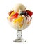 Fruit Ice Cream isolated on transparent background, summer food concept, generative ai