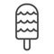 Fruit ice cream line icon, dessert concept, ice-cream sign on white background, icecream icon in outline style for