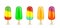 Fruit ice cream lolly on stick fruity popsicle set