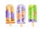 Fruit Ice, Ice Cream Watercolor Illustration Color 2022 Calm Coral, Corduroy Purple,Peaceful Pink, Green