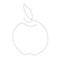 Fruit icon, apple continuous line drawing, vector