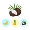 Fruit Icons, Coconut ,Pineapple ,Banana