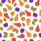 Fruit illustration seamless pattern of apples and pears on a transparent basis, creative fruit background, the ability to change