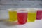 Fruit jelly in a plastic gelatin  design  natural  product gelatin ingredient cooking