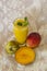 Fruit Juice Of mango and White Sapote Top View