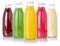 Fruit juice smoothies fruits orange drinks collection bottles isolated on white