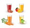 Fruit juices in a glass