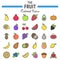 Fruit line icon set, food symbols collection