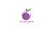 Fruit lines art colorful purple plum logo design vector symbol icon illustration