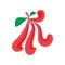 Fruit logo. red logo.  fruit and tourism object Logo, travel with white background