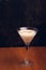 Fruit Martinis on rustic background with space for text. Vertical shot