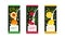 Fruit Milk Packaging Label Design Set, Apricot, Cherry, Lemon Natural Organic Fresh Healthy Dairy Product Cartoon Style