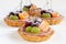 Fruit mini tarts with cherry