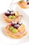 Fruit mini tarts with cherry