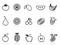 Fruit outline icons set