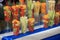 Fruit pots on a market stall