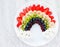 Fruit rainbow - summer vitamin dessert for kids party white back