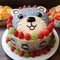 Fruit Salad Otter Face Cake - 2d Cake With Comic Cartoon Design