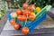 Fruit & Salad selection in a basket.