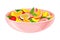 Fruit Salad with Strawberry and Sliced Mango as Exotic Cuisine Dish Vector Illustration