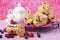 Fruit Scones with berries and cream