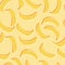 Fruit seamless pattern, bananas with double shadow on light yellow background. Summer vibrant design. Exotic tropical fruit