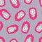 Fruit seamless pattern, papaya halves on light purple dotted background. Summer vibrant design. Exotic tropical fruit