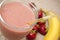 Fruit shake with strawberries and banana