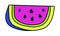 Fruit slice, watermelon with seeds, 90s sticker
