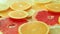 Fruit slices background, orange, grapefruit