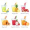 Fruit smoothie (juice) vector concept. Menu element for cafe or restaurant. Modern flat design.