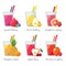 Fruit smoothie (juice) vector concept. Menu element for cafe or restaurant. Modern flat design.