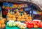 A fruit stall with brightly coloured fruits