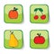 Fruit sticker color vector