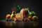 Fruit on the table. Fruits close-up. A group of fruit