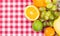 Fruit on tablecloth textile