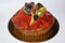 Fruit tart cake on white background