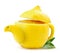 Fruit teapot of lemon on a white background. Isolated