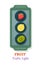 Fruit tray stylized as a traffic light: strawberry - red, lemon - yellow, kiwi green light.