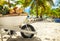 Fruit trolley on a beach